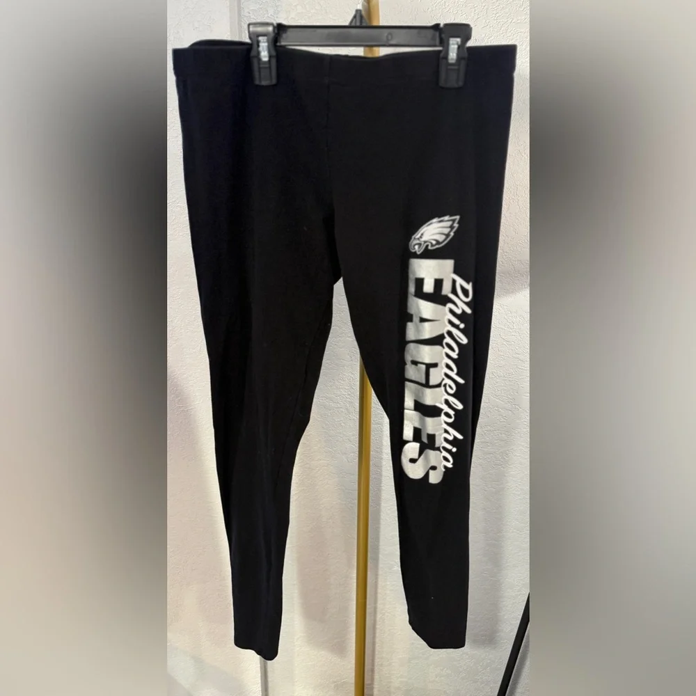 Philadelphia Eagles Women’s Size L NFL Team Apparel Black Logo Sleep Pants - Picture 2 of 5